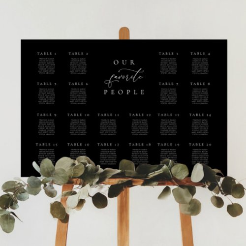 20 Table Seating Chart Our Favorite People Sign