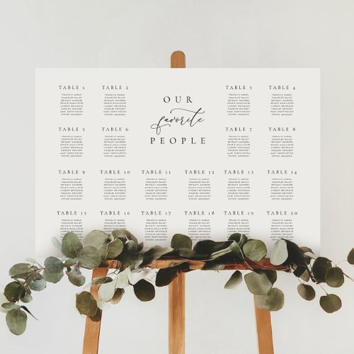 20 Table Seating Chart Our Favorite People Sign