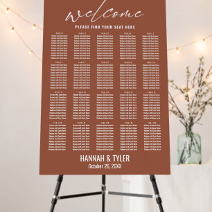 20 Table Simple Reception Terracotta Seating Chart Foam Board