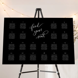 20 Table Wedding Reception Seating Chart Sign