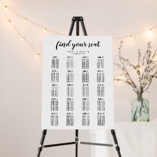 20 Tables Find Your Seat Seating Chart  Foam Board