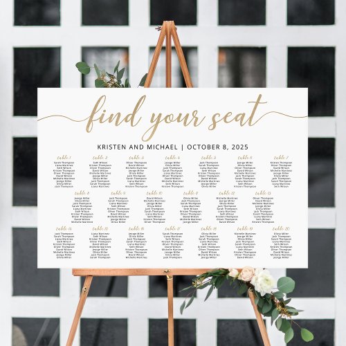 20 Tables Find Your Seat Seating Chart Plan