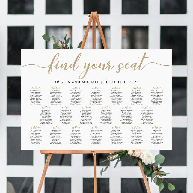20 Tables Find Your Seat Seating Chart Plan (Creator Uploaded)