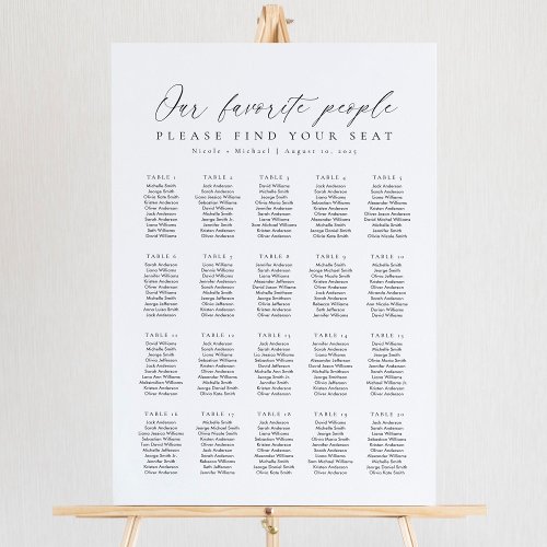 20 Tables Our Favorite People Seating Chart