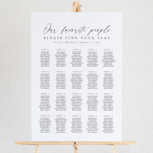 20 Tables Our Favorite People Seating Chart Foam Board