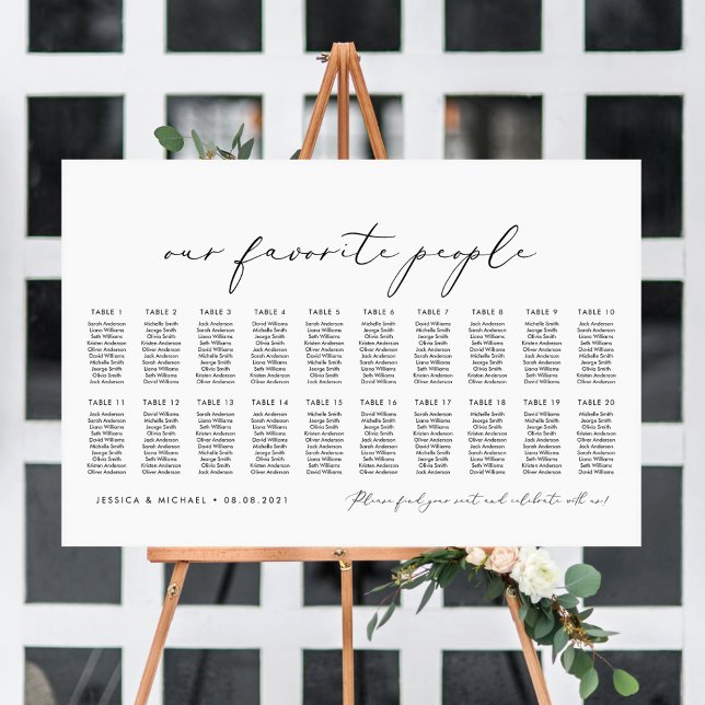20 Tables Our Favorite People Seating Chart Plan (Creator Uploaded)