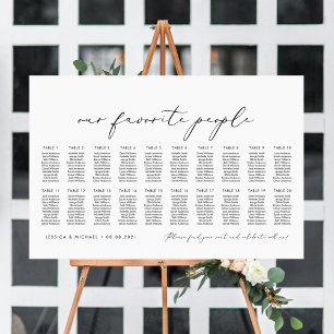 20 Tables Our Favorite People Seating Chart Plan Foam Board