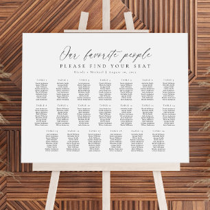20 Tables Our Favorite People Seating Chart Plan Foam Board
