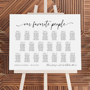 20 Tables Our Favorite People Seating Chart Plan Foam Board