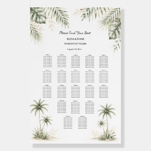 20 Tables Palm Tree Wedding Seating Chart Foam Board
