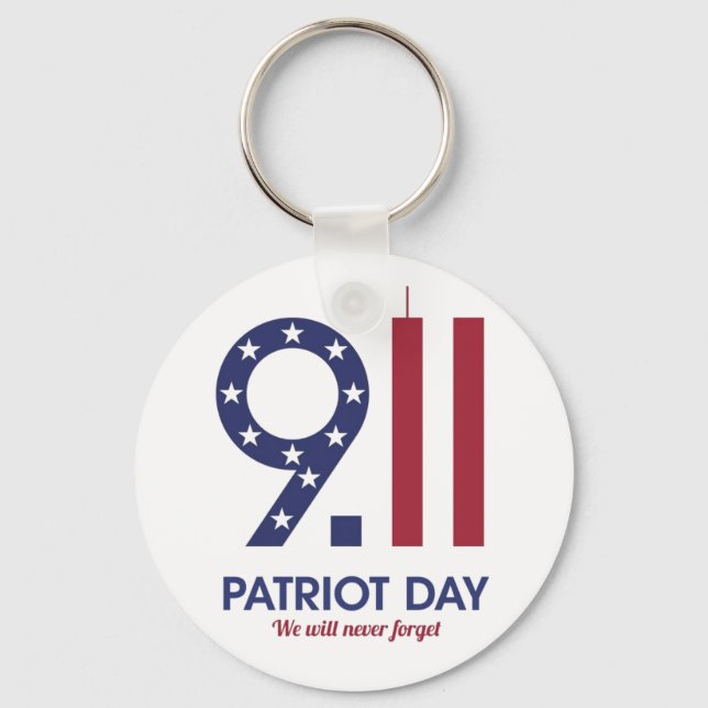 20 th Anniversary 9/11 NeveForget T-Shirt Keychain (Front)