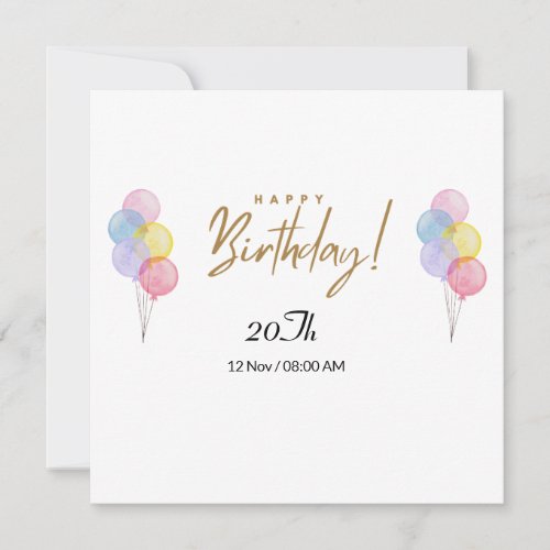 20 Th Birthday Card