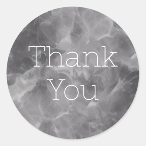 20 Thank You Grey Marble Stickers Chic Minimal
