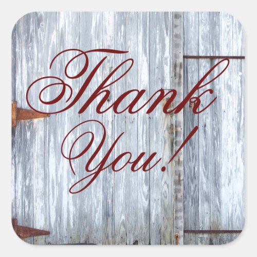 20 Thank You Stickers White Wash Wood Barn Door Co