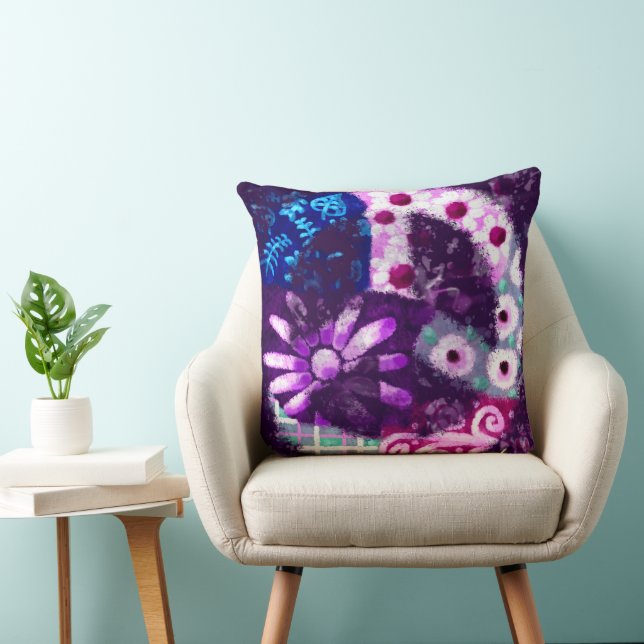 20" Throw Pillow Whimsical Abstract Peace Sign (Chair)