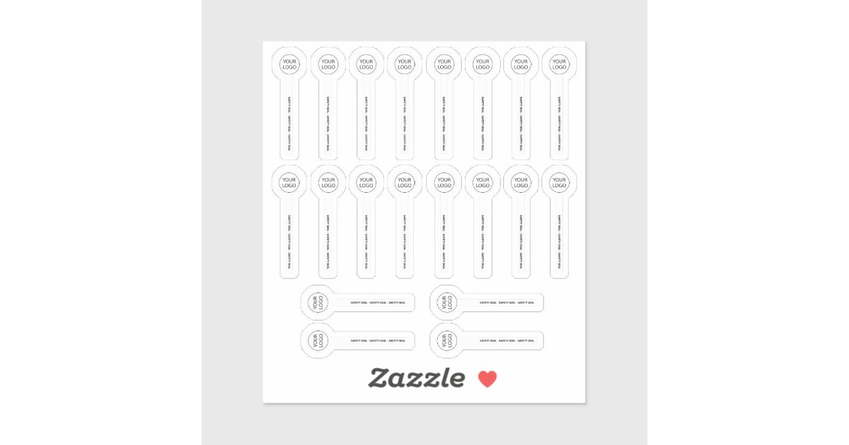 20 Transparent White Lip Balm Safety Seals Sticker | Zazzle