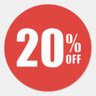 20% Twenty Percent OFF Discount Sale Sticker | Zazzle