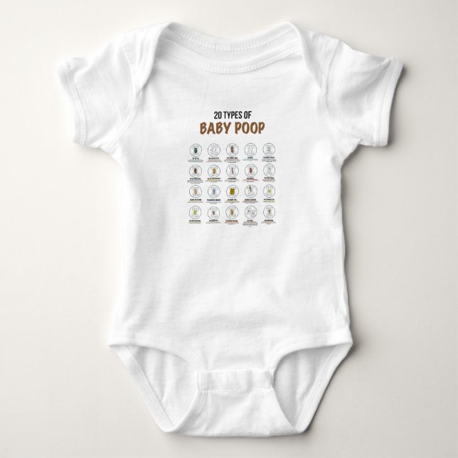 20 Types of Baby Poop Newborn One-Piece Bodysuit (Front)