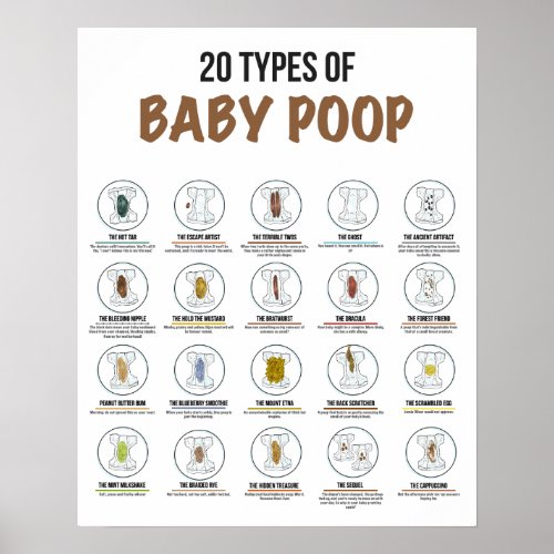 20 Types of Baby Poop Poster