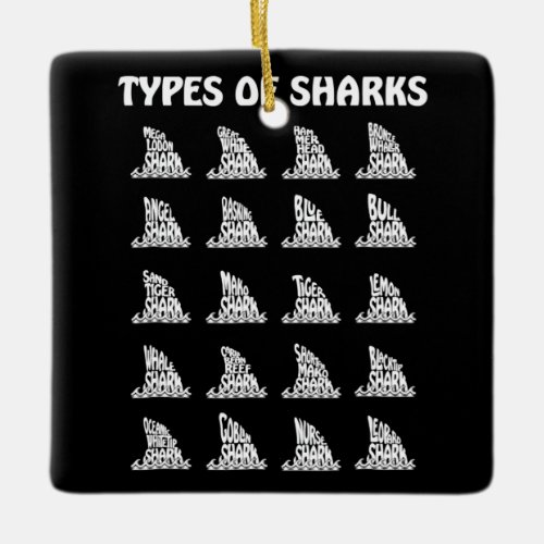 20 types of sharks fin shark marine biology ceramic ornament