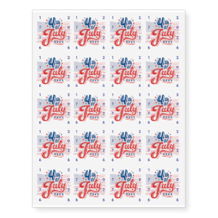 20 USA 4th of July 2026 Wrist Temporary Tattoos
