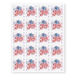 20 USA 4th of July 2026 Wrist Temporary Tattoos