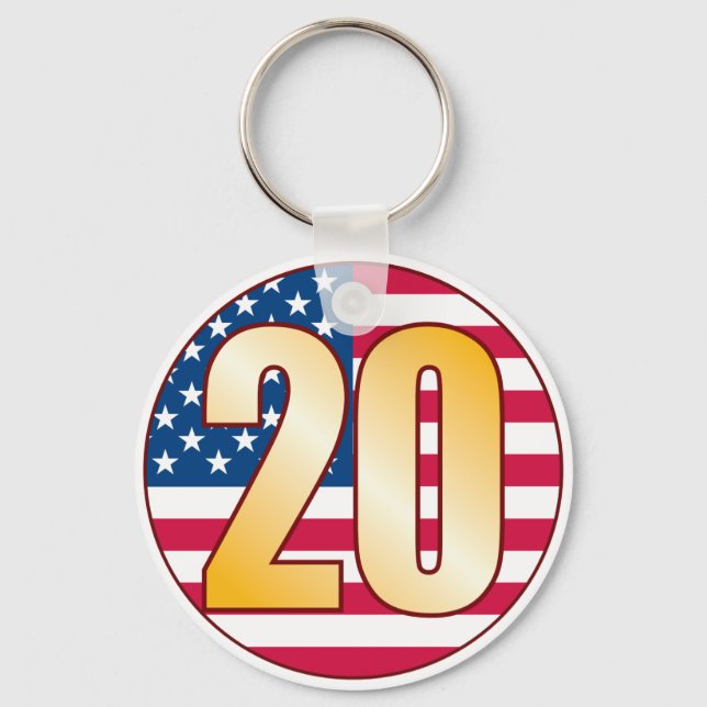 20 USA Gold Keychain (Front)