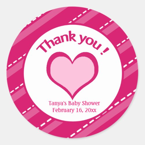 20 Valentines Day Heart Thank you Stickers