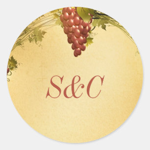 20 Vineyard Wedding Favor Stickers