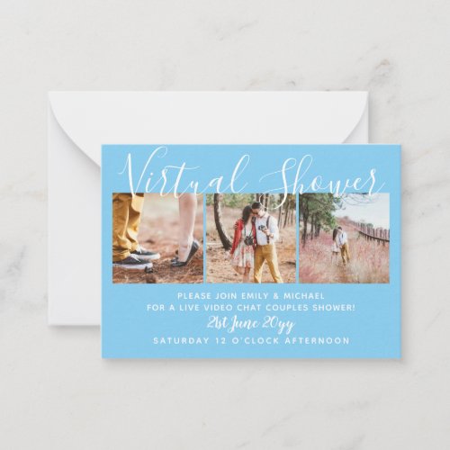 20  Virtual Shower PHOTO Wedding Live Chat Budget Advice Card