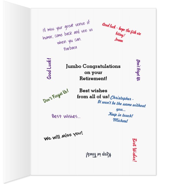 20 VIRTUAL SIGNATURES HUGE BIG RETIREMENT From All Card (Inside (Right))
