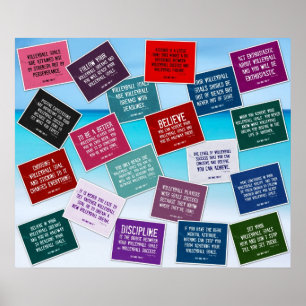 20 Volleyball Quotes in Color Poster