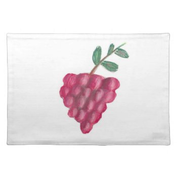 20"x14" Table Place Mat Red Grapes - Pastel Art by ELGRECOART at Zazzle