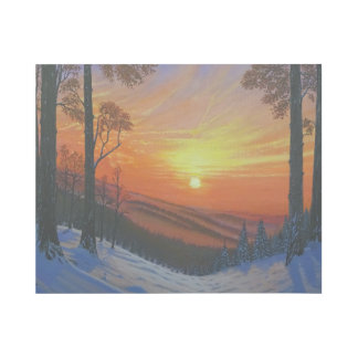 20"x16" Gallery Wrap - "Sunset Over Snowy Forest"