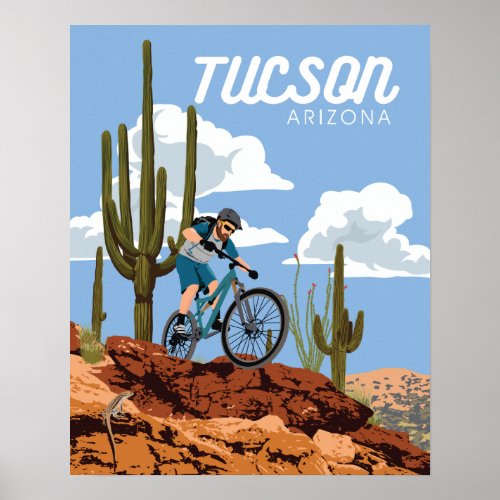 20x16 Mountain Biking Poster