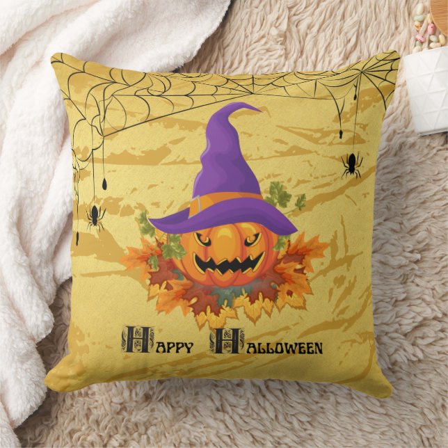 20"x20" Happy Halloween (Pumpkin) Pillow (Blanket)