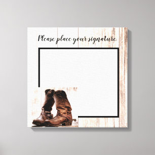 20"x20" Signature Canvas Boots Country Rustic West