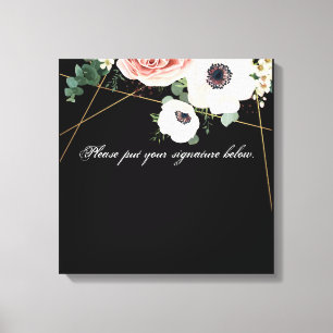 20"x20" Signature Canvas Geometric Garden Black Print
