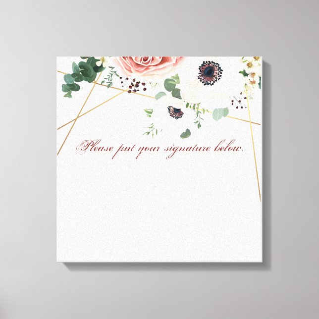 20"x20" Signature Canvas Geometric Garden Rose (Front)