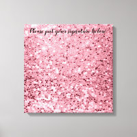 20"x20" Signature Canvas Rose Gold Glitter