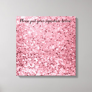20"x20" Signature Canvas Rose Gold Glitter Print