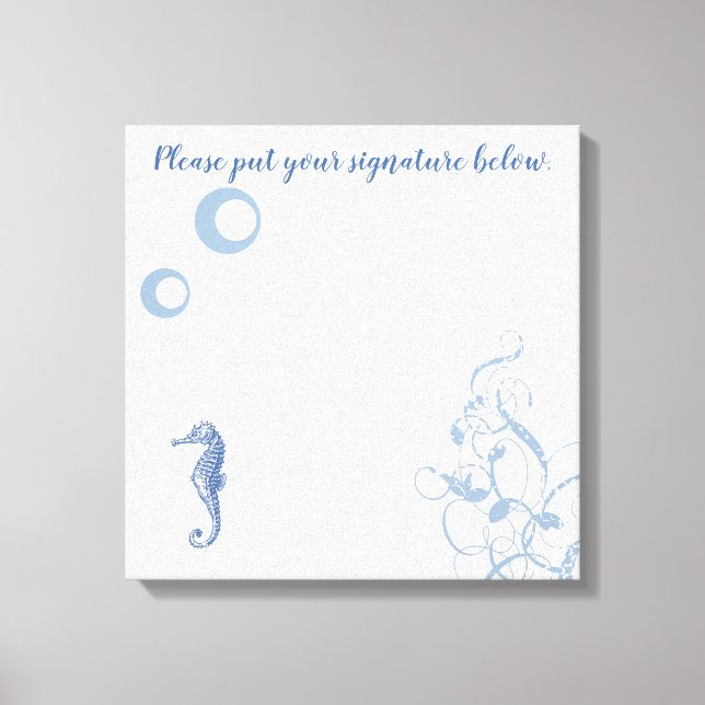 20"x20" Signature Canvas Seahorse Sea Ocean Beach (Front)