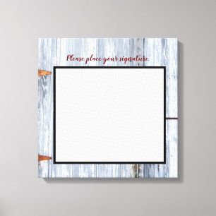 20"x20" Signature Canvas White Wash Wood Barn Door Print