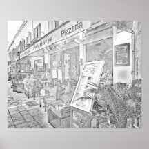 20"x26" Coloring Poster Sidewalk Cafe