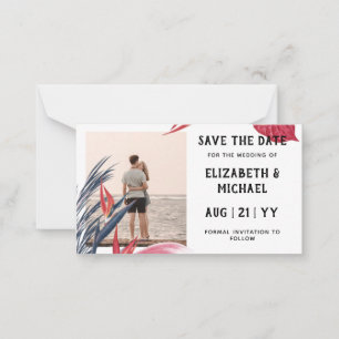 20 x BUDGET Photo Save Date Pampas Grass Tropical Note Card