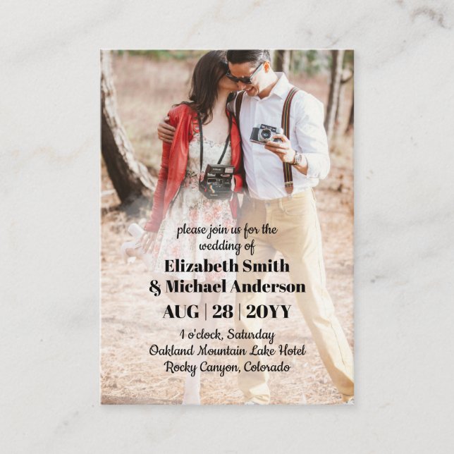 20 x Budget PHOTO Wedding Invitations with ENVL. (Front)