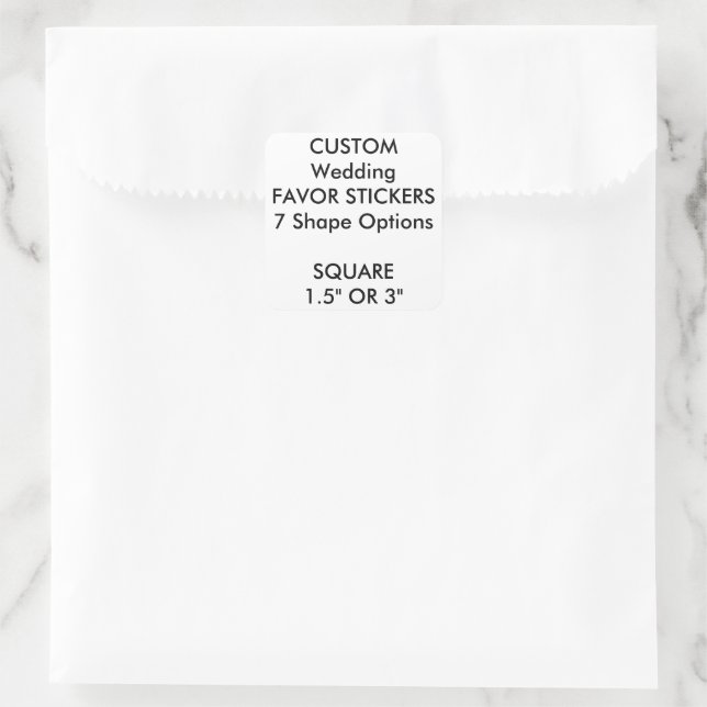20 x Custom Wedding Favor Stickers - SQUARE (Bag)