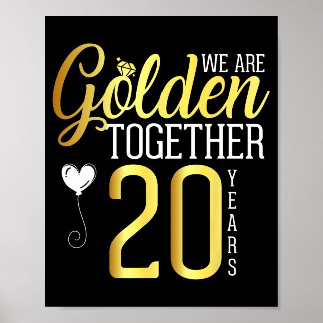 20 Year 20th Anniversary Shirts For Couples Husban Poster (Front)
