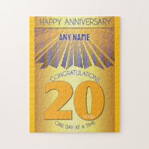 20 Year AA 12 Step Anniversary Personalized Jigsaw Puzzle
