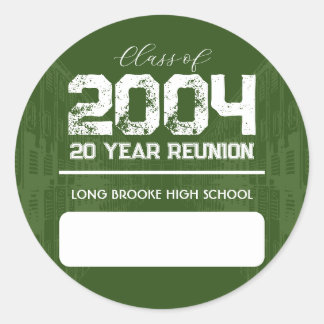 20 Year High School Reunion Blank Name Tag Sticker